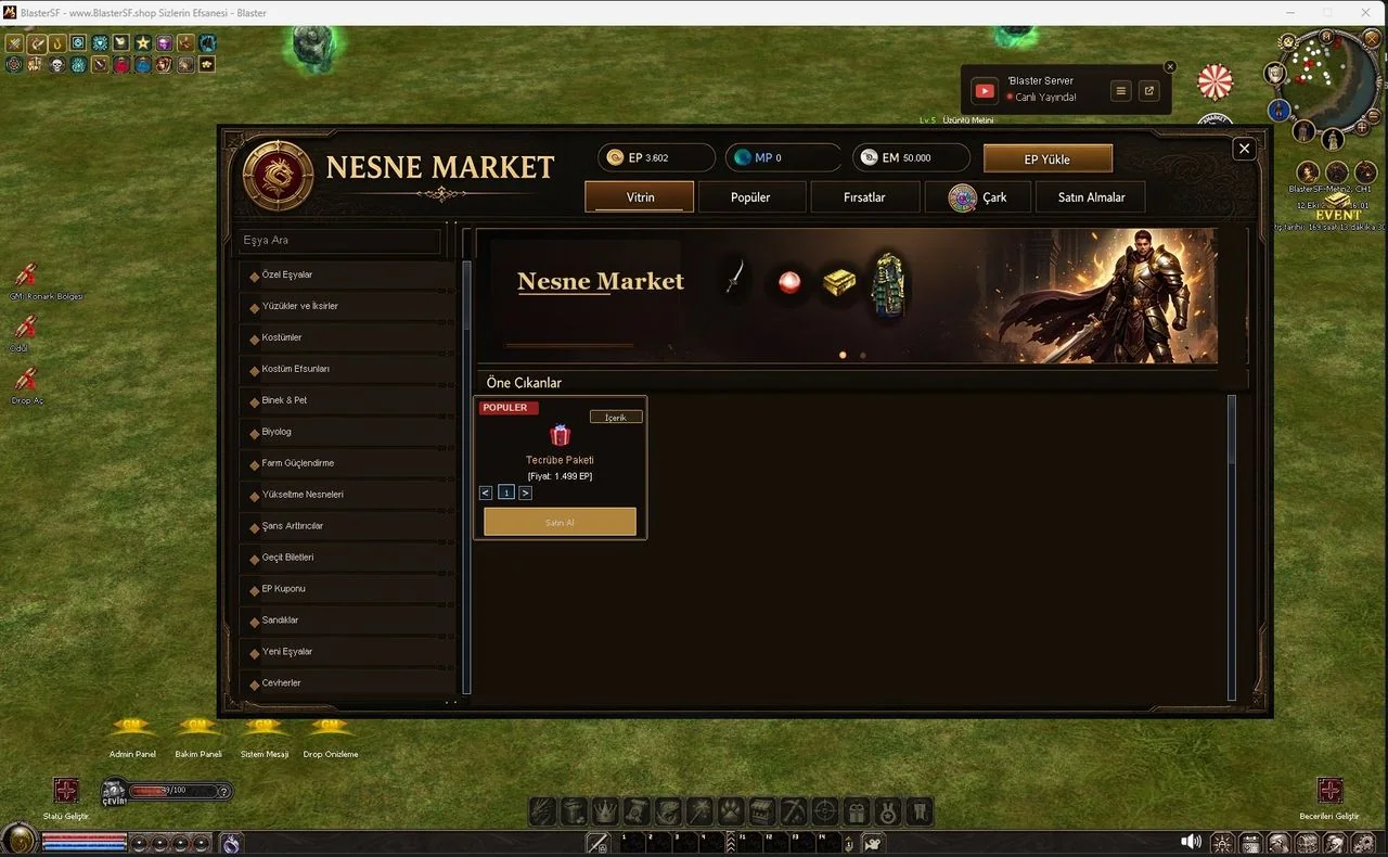 Nesne Market oyun içi görüntüsü